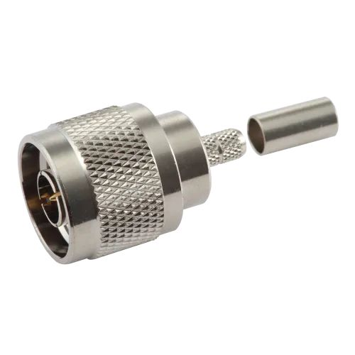 N Male Connector for RG-58 / L-195 Coaxial Cable - Main Image (106-N1-C-L19)