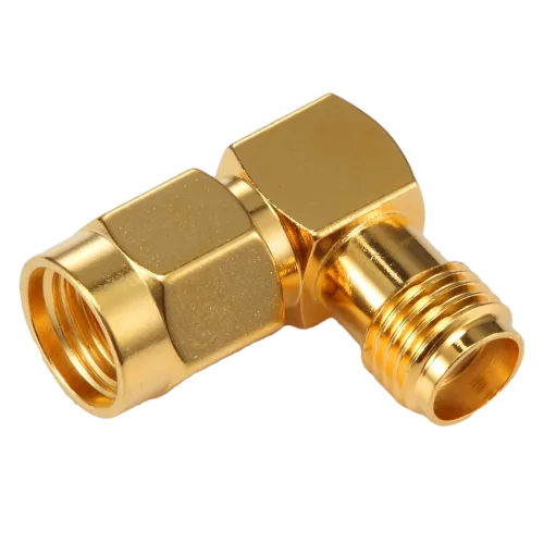 RF Adapter SMA Female to RP-SMA Male, Right Angle - Main Image (106-AD-SA2RSA1-RA)