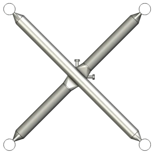 APAC GC48 Series Galvanised Steel Headframe, 4 Sector - View 3 (100-AP-GC48-HF4)