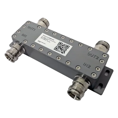 Powertec 2x2 Hybrid Combiner, 698 to 3800 MHz, 4.3-10 Female - Main Image (106-PCM-HY2-6938.432)