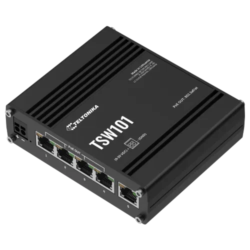 Teltonika TSW101 Industrial Unmanaged PoE+ for Transportation - Main Image (110-TSW101)
