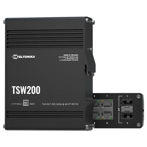 Teltonika TSW200 Industrial Unmanaged PoE+ Switch - Main Image (110-TSW200)