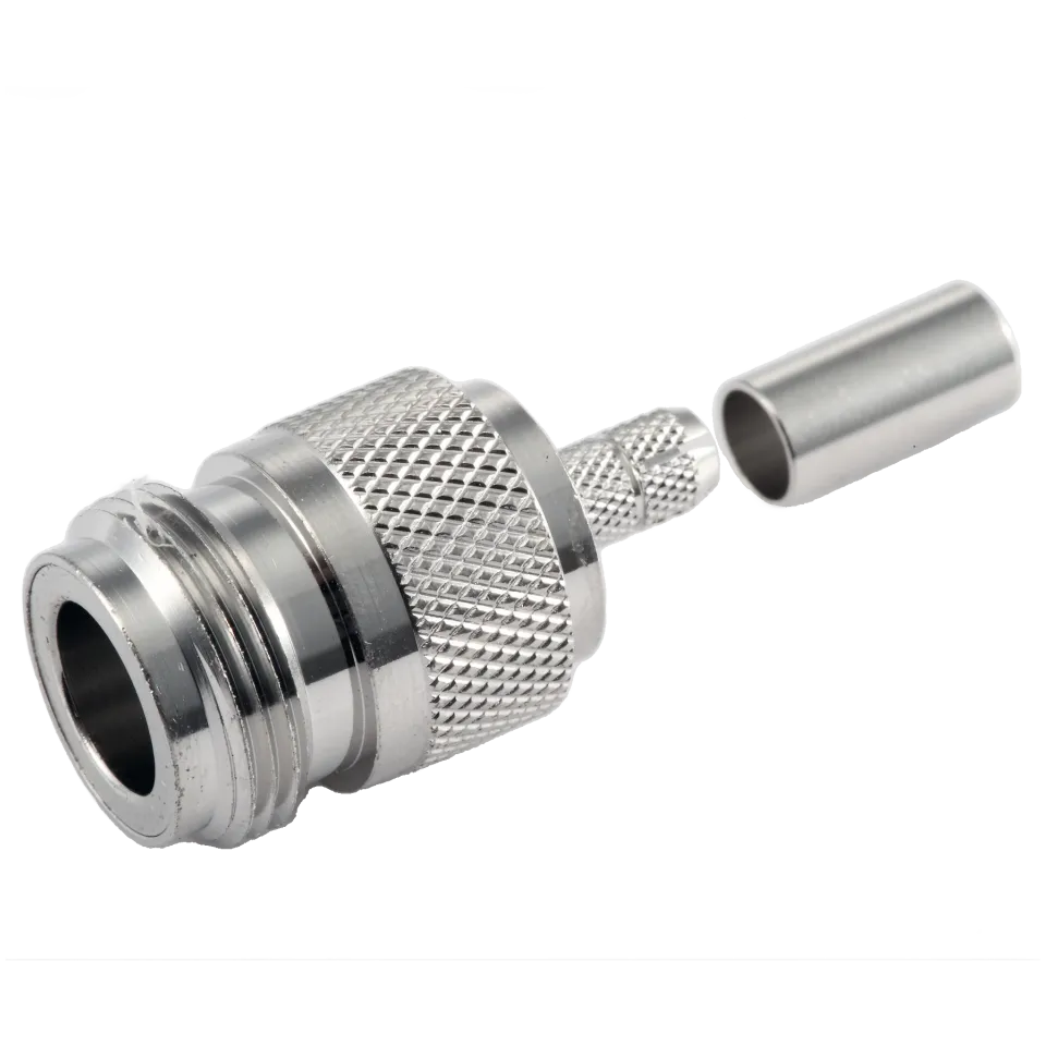 N Female Connector for RG-58 / L-195 Coaxial Cable - Main Image (106-N2-C-L19)