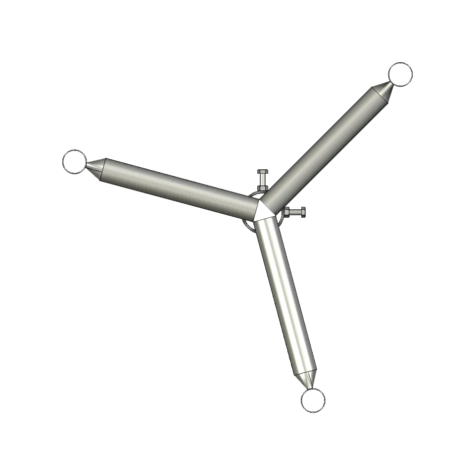 APAC GC76 Series Galvanised Steel Headframe, 3 Sector - View 3 (100-AP-GC76-HF3)