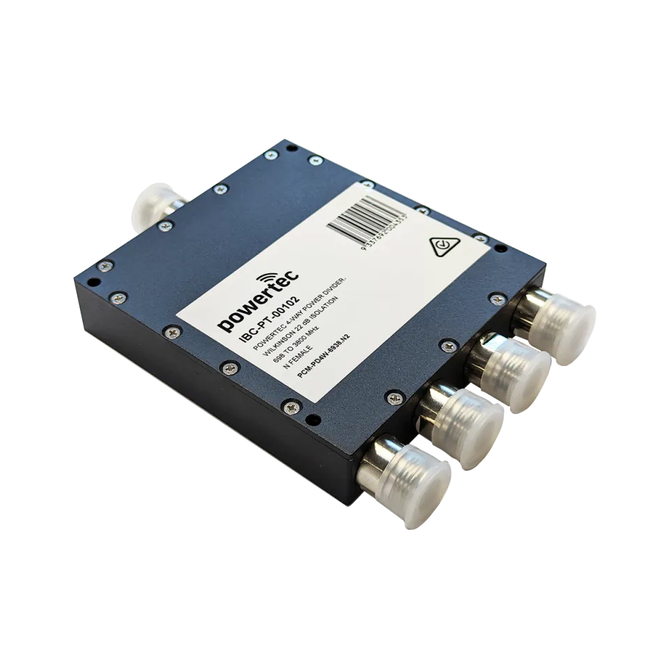 Powertec RF Power Divider 4-Way, 698 to 3800 MHz, N Female, Wilkinson - View 2 (106-PCM-PD4-6938.N2)