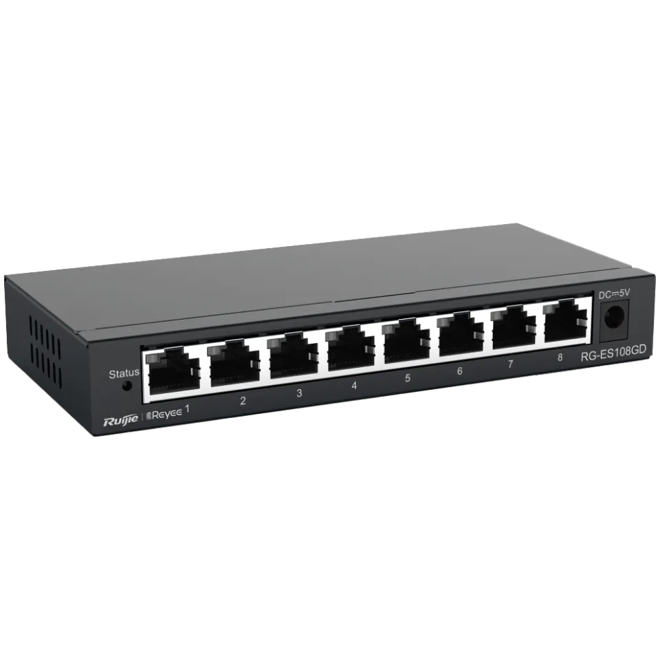 Ruijie ES108GD 8-Port Gigabit Unmanaged Switch - Main Image (108-RG-ES108GD)