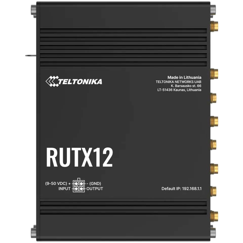 Teltonika RUTX12 Dual 4G Cat-6 Router with WiFi, GNSS, Bluetooth - View 2 (110-RUTX12)