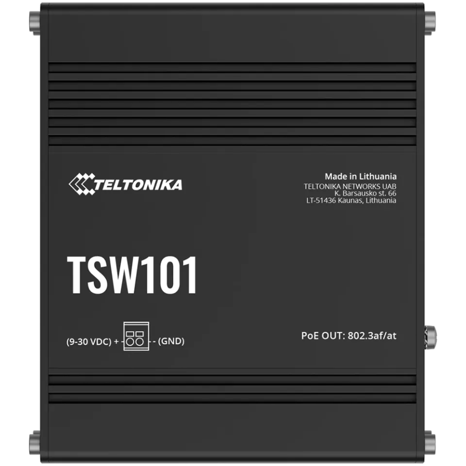 Teltonika TSW101 Industrial Unmanaged PoE+ for Transportation - View 5 (110-TSW101)