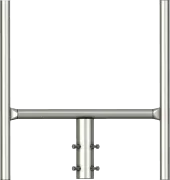 APAC GC76 Series Galvanised Steel Headframe, 2 Sector - View 2 (100-AP-GC76-HF2)