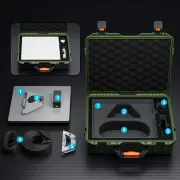 STARBEAM Starlink Mini Hard Protective Travel Case with Storage - Green - View 3 (109-SB-CASE-MINI-HPCG)