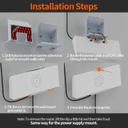 STARBEAM Starlink Gen 3 Router & Power Supply Wall Mount Kit - Adhesive Mount - View 2 (109-SB-MNT-G3-AWMK)